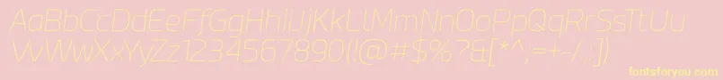 Шрифт Esphimere Thin Italic – жёлтые шрифты на розовом фоне