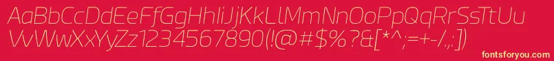 Шрифт Esphimere Thin Italic – жёлтые шрифты на красном фоне