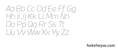 Überblick über die Schriftart Esphimere Thin Italic