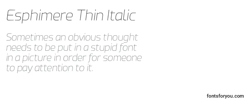Esphimere Thin Italic Font