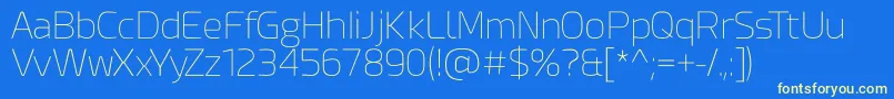 Esphimere Thin Font – Yellow Fonts on Blue Background