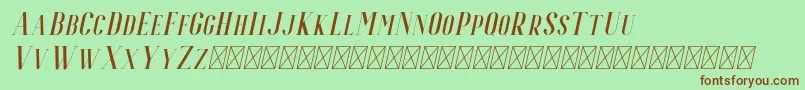 Fonte Espoir Serif Italic – fontes marrons em um fundo verde