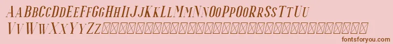 Fonte Espoir Serif Italic – fontes marrons em um fundo rosa