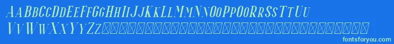 Fonte Espoir Serif Italic – fontes verdes em um fundo azul