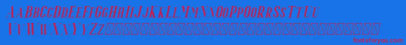 Espoir Serif Italic Font – Red Fonts on Blue Background