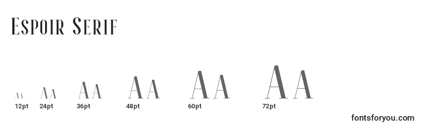 Größen der Schriftart Espoir Serif