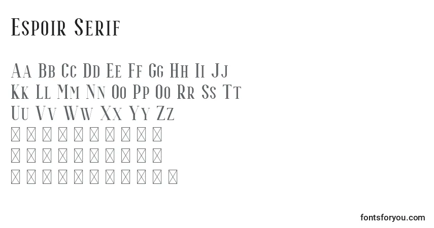 Espoir Serif (126097) Font – alphabet, numbers, special characters