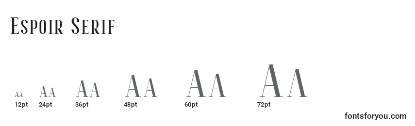 Размеры шрифта Espoir Serif (126097)