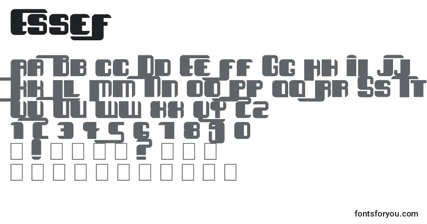 A fonte EsseF – alfabeto, números, caracteres especiais