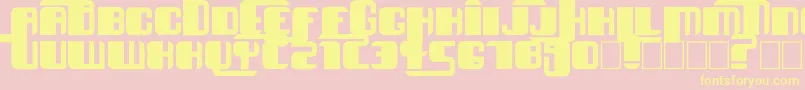 EsseF-Schriftart – Gelbe Schriften auf rosa Hintergrund