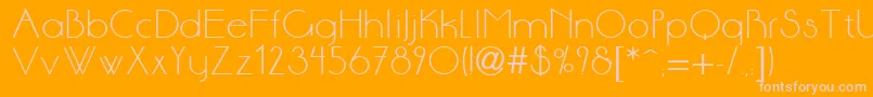 Sonne-Schriftart – Rosa Schriften auf orangefarbenem Hintergrund