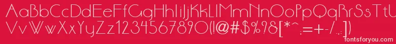 Sonne-Schriftart – Rosa Schriften auf rotem Hintergrund