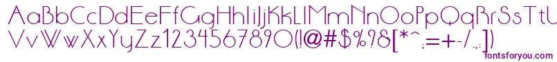 Sonne-Schriftart – Violette Schriften auf weißem Hintergrund