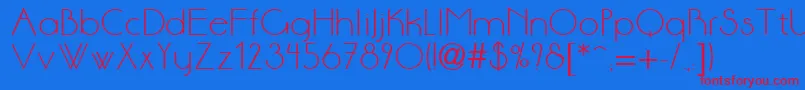 Sonne-Schriftart – Rote Schriften auf blauem Hintergrund