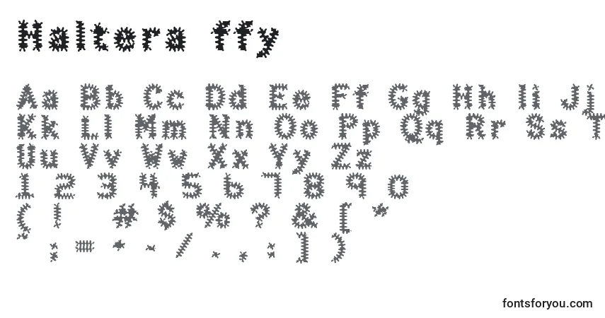 Schriftart Haltera ffy – Alphabet, Zahlen, spezielle Symbole
