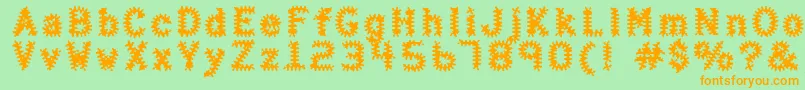 Haltera ffy Font – Orange Fonts on Green Background