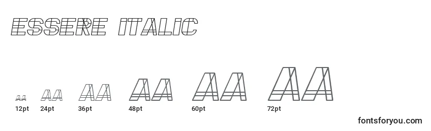 Размеры шрифта Essere Italic