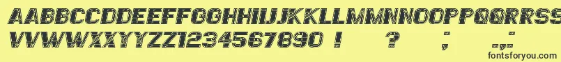 Fonte EssereFilled Italic – fontes pretas em um fundo amarelo