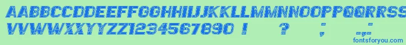 フォントEssereFilled Italic – 青い文字は緑の背景です。