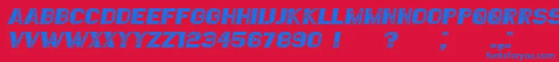 フォントEssereFilled Italic – 赤い背景に青い文字