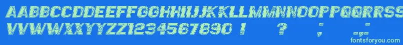 Fonte EssereFilled Italic – fontes verdes em um fundo azul