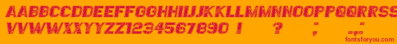 フォントEssereFilled Italic – オレンジの背景に赤い文字