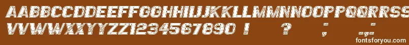フォントEssereFilled Italic – 茶色の背景に白い文字