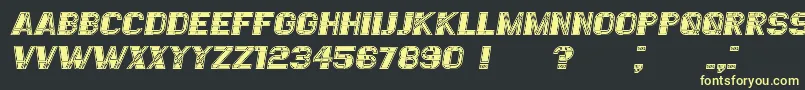 フォントEssereFilled Italic – 黒い背景に黄色の文字