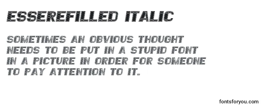 Reseña de la fuente EssereFilled Italic