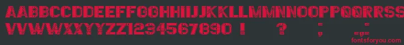 EssereFilled-Schriftart – Rote Schriften auf schwarzem Hintergrund