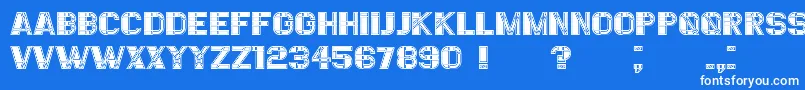 EssereFilled-Schriftart – Weiße Schriften auf blauem Hintergrund