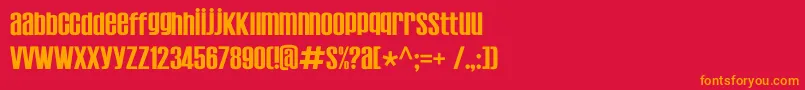 フォントEstablo – 赤い背景にオレンジの文字