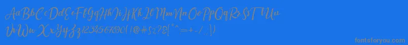 フォントEstadia – 青い背景に灰色の文字