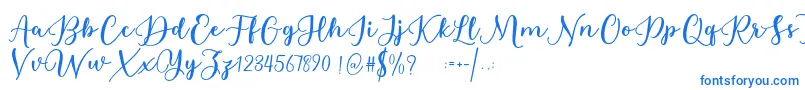 Estafet Letter Script-fontti – siniset fontit valkoisella taustalla