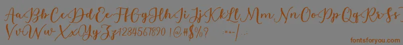 Estafet Letter Script Font – Brown Fonts on Gray Background