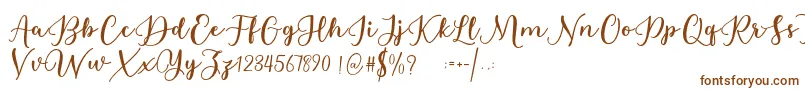 Шрифт Estafet Letter Script – коричневые шрифты на белом фоне