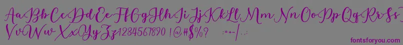 Estafet Letter Script Font – Purple Fonts on Gray Background