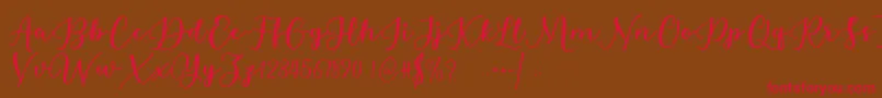 Estafet Letter Script Font – Red Fonts on Brown Background