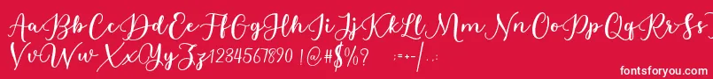 Estafet Letter Script Font – White Fonts on Red Background