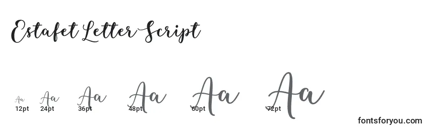 Размеры шрифта Estafet Letter Script