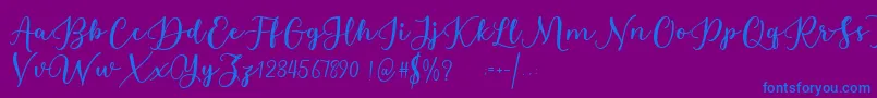 Estafet Letter Script Font – Blue Fonts on Purple Background