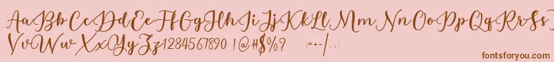 Estafet Letter Script Font – Brown Fonts on Pink Background