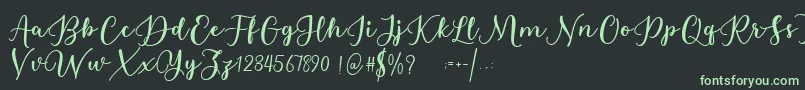 フォントEstafet Letter Script – 黒い背景に緑の文字