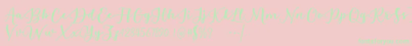 Estafet Letter Script Font – Green Fonts on Pink Background