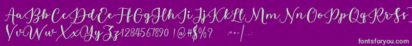 Estafet Letter Script Font – Green Fonts on Purple Background
