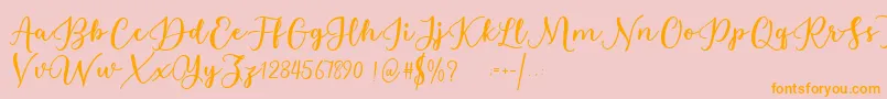 fuente Estafet Letter Script – Fuentes Naranjas Sobre Fondo Rosa