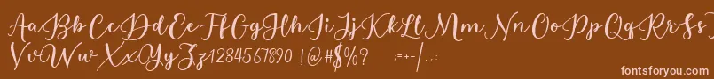 fuente Estafet Letter Script – Fuentes Rosadas Sobre Fondo Marrón