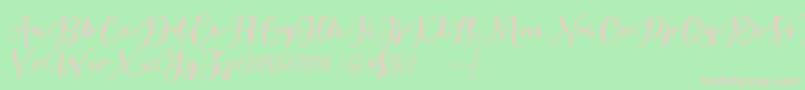 Estafet Letter Script Font – Pink Fonts on Green Background
