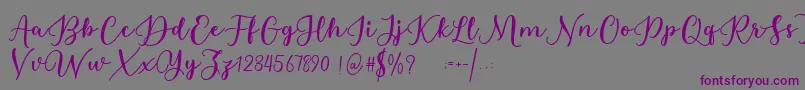 Estafet Letter Script Font – Purple Fonts on Gray Background