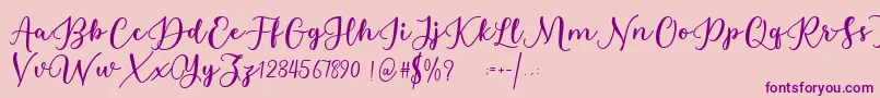 Estafet Letter Script Font – Purple Fonts on Pink Background